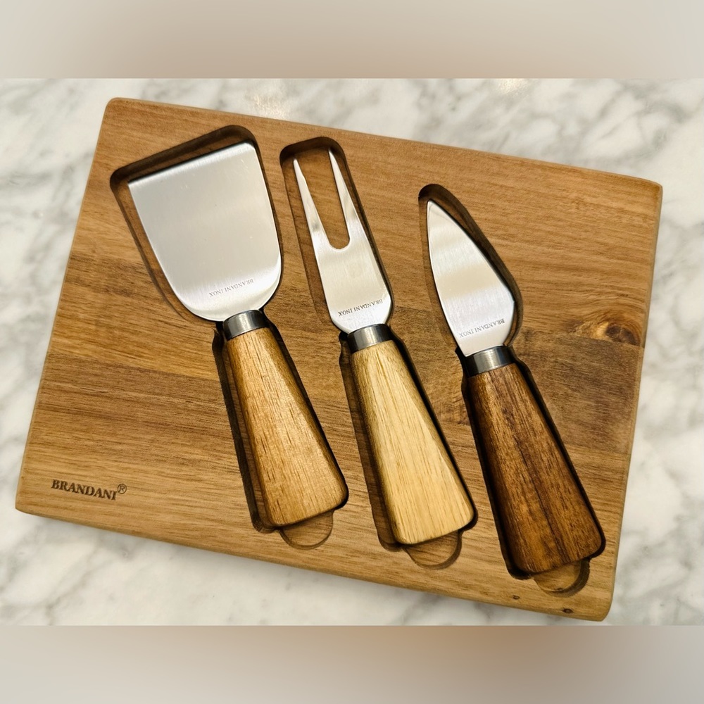 Brandani Acacia Collection Cheese Knife 4 Piece Set
